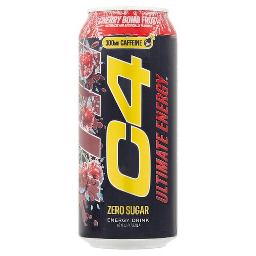 C4 Ultimate Energy Zero Sugar Cherry Bomb Frost Energy Drink, 16 fl oz