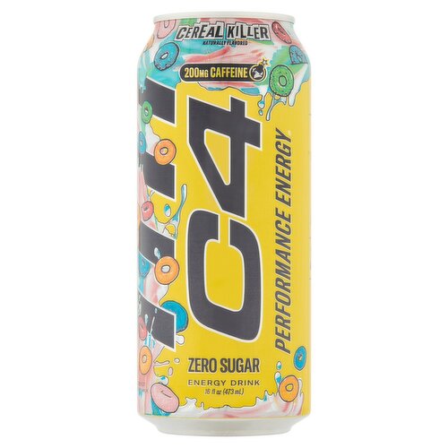 C4 Performance Energy Cereal Killer Zero Sugar Energy Drink, 16 fl oz