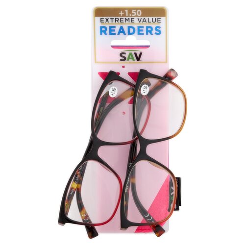 SAV Eyewear +1.50 Extreme Value Readers, 2 Count