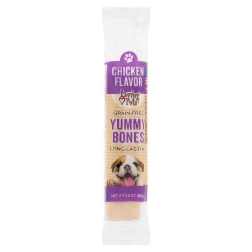 Loving Pets Chicken Flavor Grain-Free, Long-Lasting Yummy Bones, 2.8 oz