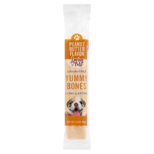 Loving Pets Peanut Butter Flavor Grain-Free, Long-Lasting Yummy Bones, 2.8 oz
