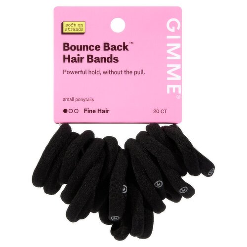 Gimme Beauty Bounce Back Fine Hair Black Hair Bands, 20 count