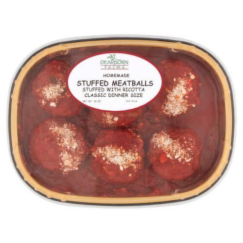 Dearborn Farms Homemade Stuffed with Ricotta Meatballs Classic Dinner Size, 18 oz