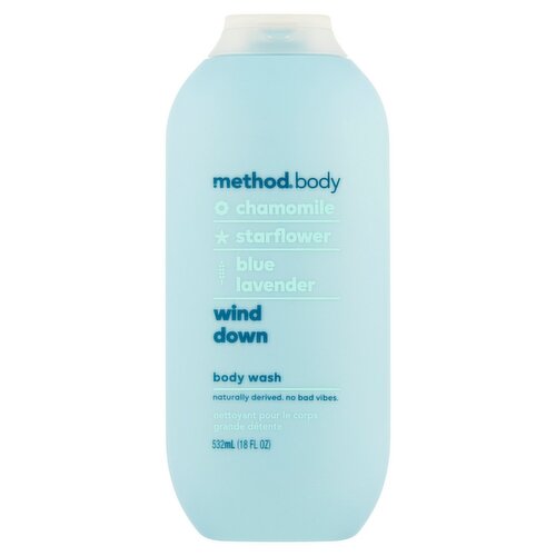 Method Body Wind Down Chamomile, Starflower, Blue Lavender Body Wash, 18 fl oz