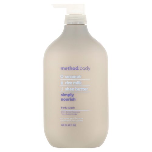 Method Simply Nourish Coconut, Rice Milk, Shea Butter Body Wash, 28 fl oz