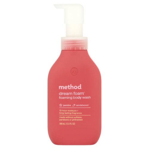 Method Dream Foam Jasmine Sandalwood Foaming Body Wash, 13.5 fl oz