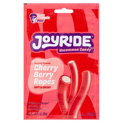 Joyride Uncommon Candy Cherry Berry Ropes Soft & Chewy Candy, 3.5 oz