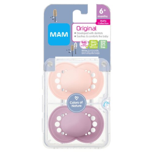 MAM Original Matte Collection Pacifiers, 6+ months, 2 count