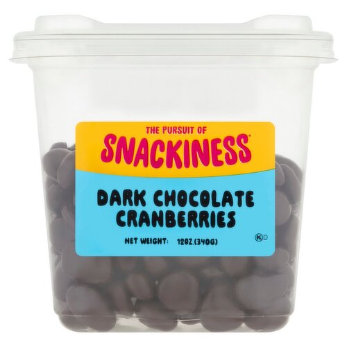 The Pursuit of Snackiness Dark Chocolate Cranberries, 12 oz