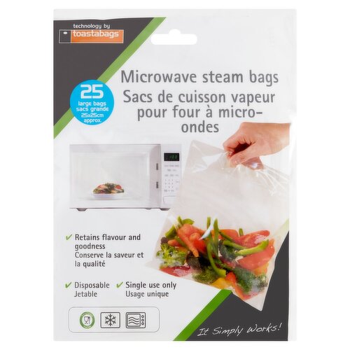 Toastabags Microwave Steam Large Bags, 25 count