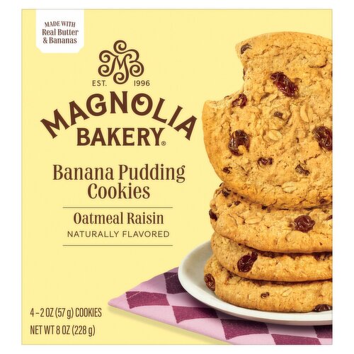 Magnolia Bakery Oatmeal Raisin Banana Pudding Cookies, 2 oz, 4 count