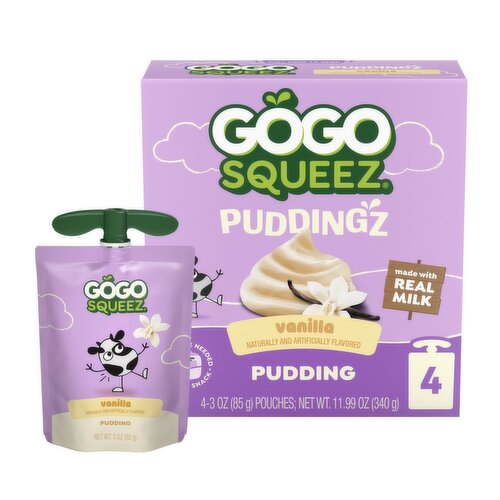 GoGo Squeez Vanilla Puddingz, 3 oz, 4 count