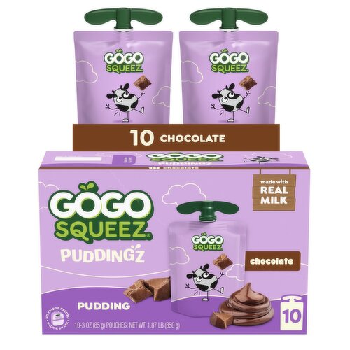 GoGo Squeez Chocolate Puddingz, 3 oz, 10 count