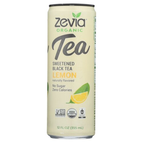 Zevia Organic Lemon Sweetened Black Tea, 12 fl oz