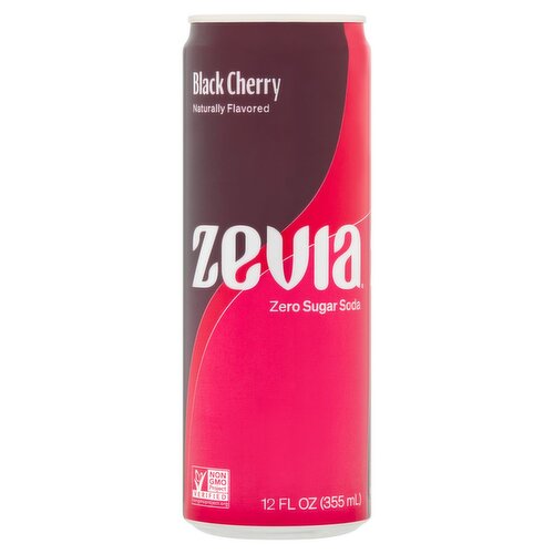 Zevia Black Cherry Zero Sugar Soda, 12 fl oz