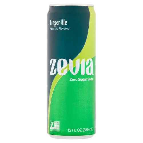 Zevia Ginger Ale Zero Sugar Soda, 12 fl oz