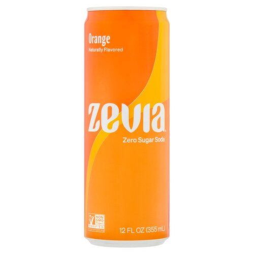 Zevia Orange Zero Sugar Soda, 12 fl oz