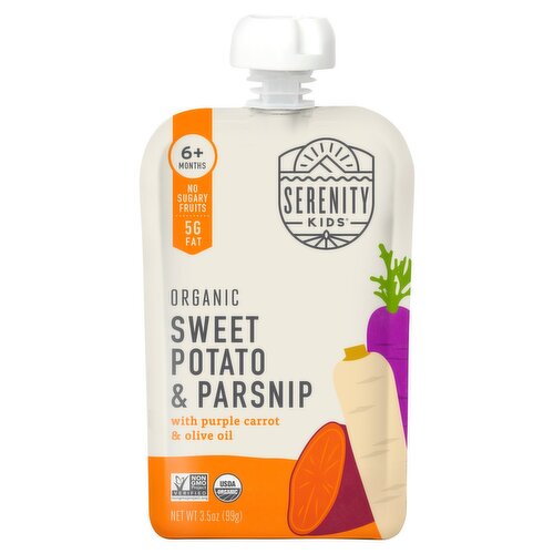 Serenity Kids Organic Sweet Potato & Parsnip Baby Food, 6+ Months, 3.5 oz