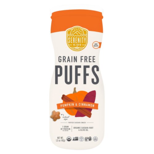 Serenity Kids Pumpkin & Cinnamon Grain Free Puffs, 1.5 oz