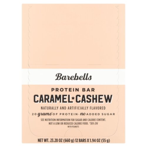 Barebells Caramel Cashew Protein Bar, 1.94 oz, 12 count