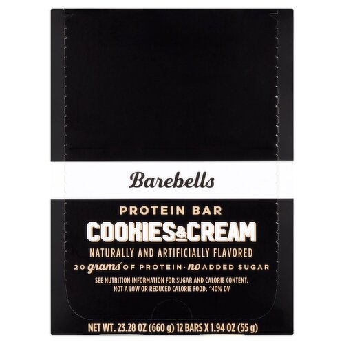 Barebells Cookies & Cream Protein Bar, 1.94 oz, 12 count