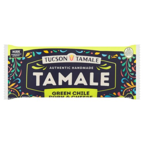 Tucson Tamale Green Chile Pork & Cheese Tamale, 5 oz