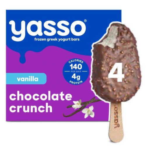 Yasso Vanilla Chocolate Crunch Frozen Greek Yogurt Bars, 4 count, 10.6 fl oz