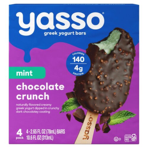 Yasso Mint Chocolate Crunch Greek Yogurt Bars, 2.65 fl oz, 4 count