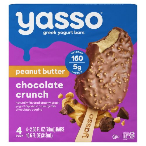 Yasso Peanut Butter Chocolate Crunch Greek Yogurt Bars, 2.65 fl oz, 4 count