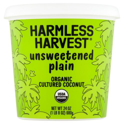 Harmless Harvest Unsweetened Plain Organic Cultured Coconut, 24 oz