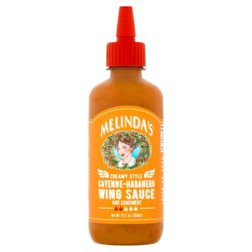 Melinda's Creamy Style Cayenne-Habanero Wing Sauce and Condiment, 12 fl oz