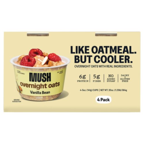 Mush Vanilla Bean Oats, 5 oz, 4 count