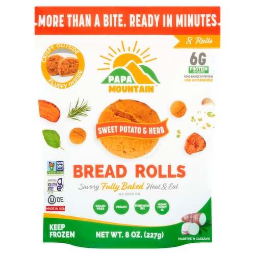 Papa Mountain Sweet Potato & Herb Bread Rolls, 8 count, 8 oz