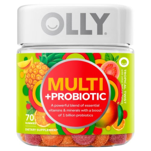 Olly Tropical Twist Multi + Probiotic Dietary Supplement, 70 count