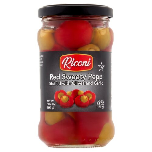 Riconi Stuffed with Olives and Garlic Red Sweety Pepp, 10.2 oz