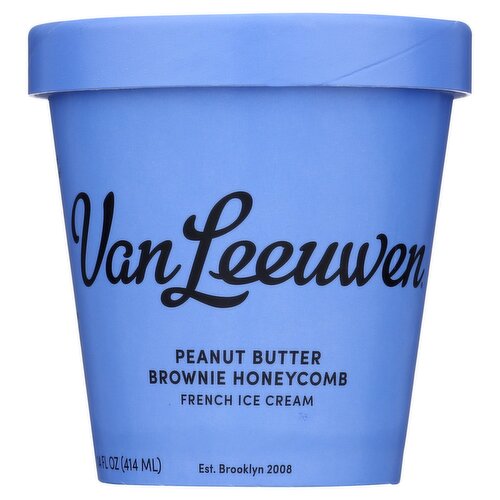 Van Leeuwen Peanut Butter Brownie Honeycomb French Ice Cream, 14 fl oz