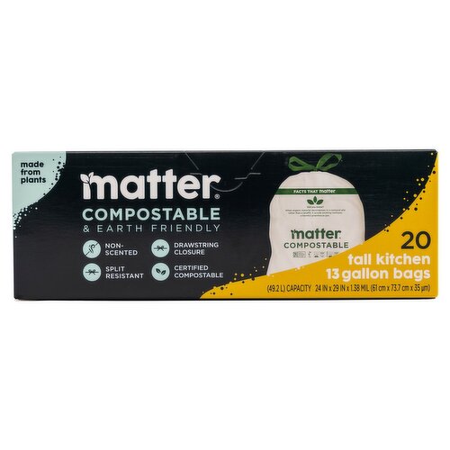 Matter Tall Kitchen Bags, 13 Gallon, 20 count