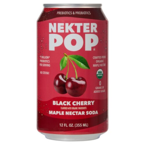 Nekter Pop Black Cherry Maple Nectar Soda, 12 fl oz