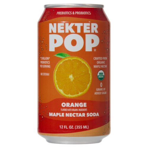 Nekter Pop Orange Maple Nectar Soda, 12 fl oz