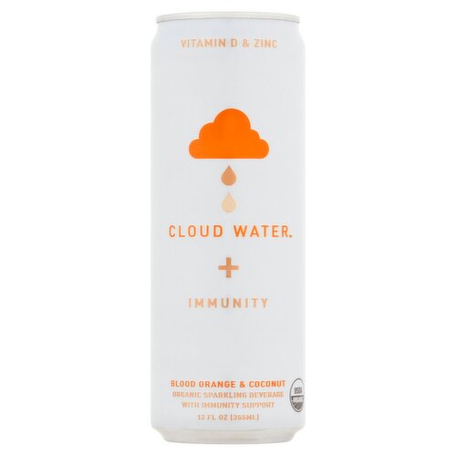 Cloud Water + Immunity Blood Orange & Coconut Organic Sparkling Beverage, 12 fl oz