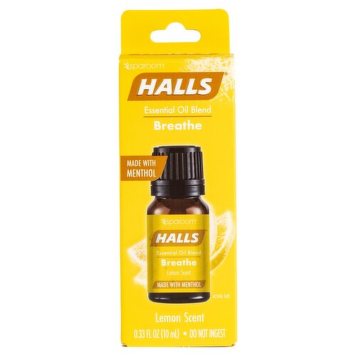 Sparoom Halls Breathe Lemon Scent Essential Oil Blend, 0.33 fl oz