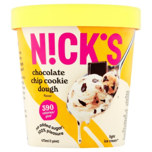 Nick's Chocolate Chip Cookie Dough Flavor Light Ice Cream, 1 pint