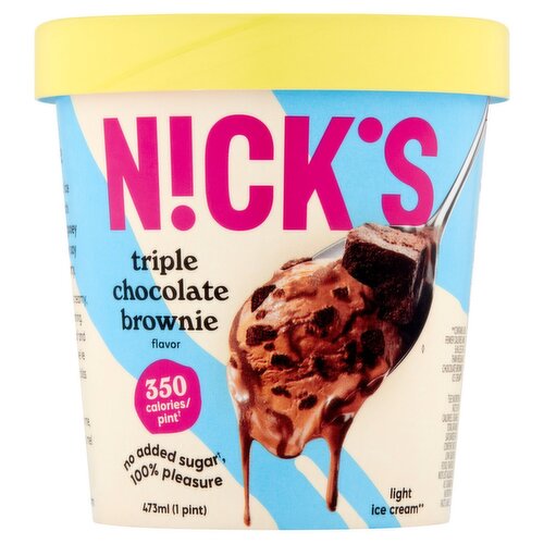 Nick's Triple Chocolate Brownie Flavor Light Ice Cream, 1 pint