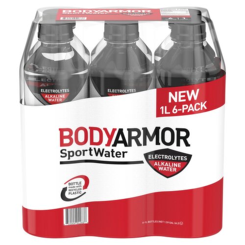 BodyArmor Alkaline Sportwater with Electrolytes, 33.8 fl oz, 6 count