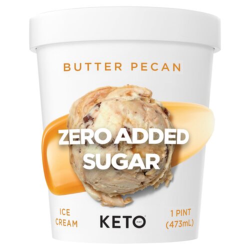 Keto Pint Zero Added Sugar Butter Pecan Ice Cream, 1 pint