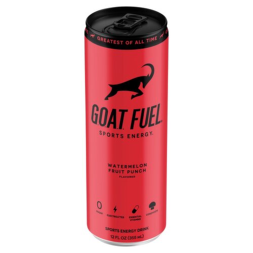 G.O.A.T. Fuel Watermelon Fruit Punch Flavored Sports Energy Drink, 12 fl oz