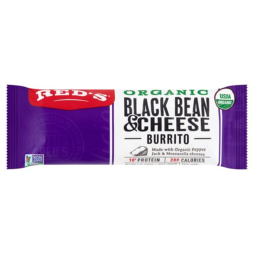 Red's Organic Black Bean & Cheese Burrito, 5 oz