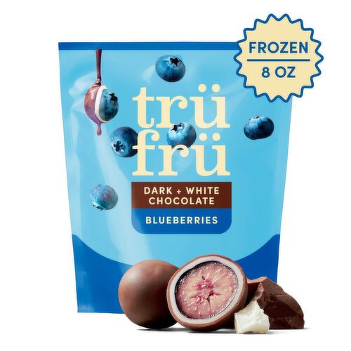 Trü Frü Dark + White Chocolate Frozen Fresh Blueberries, 8 oz