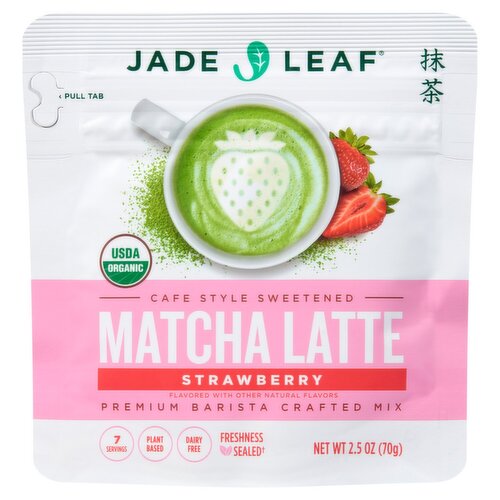Jade Leaf Cafe Style Sweetened Strawberry Matcha Latte Premium Barista Crafted Mix, 2.5 oz