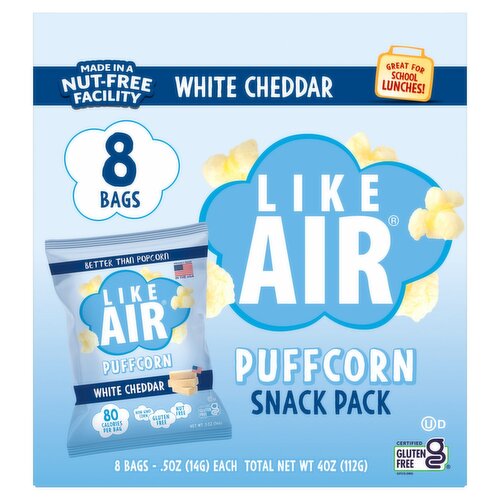 Like Air White Cheddar Puffcorn Snack Pack, .5 oz, 8 count
